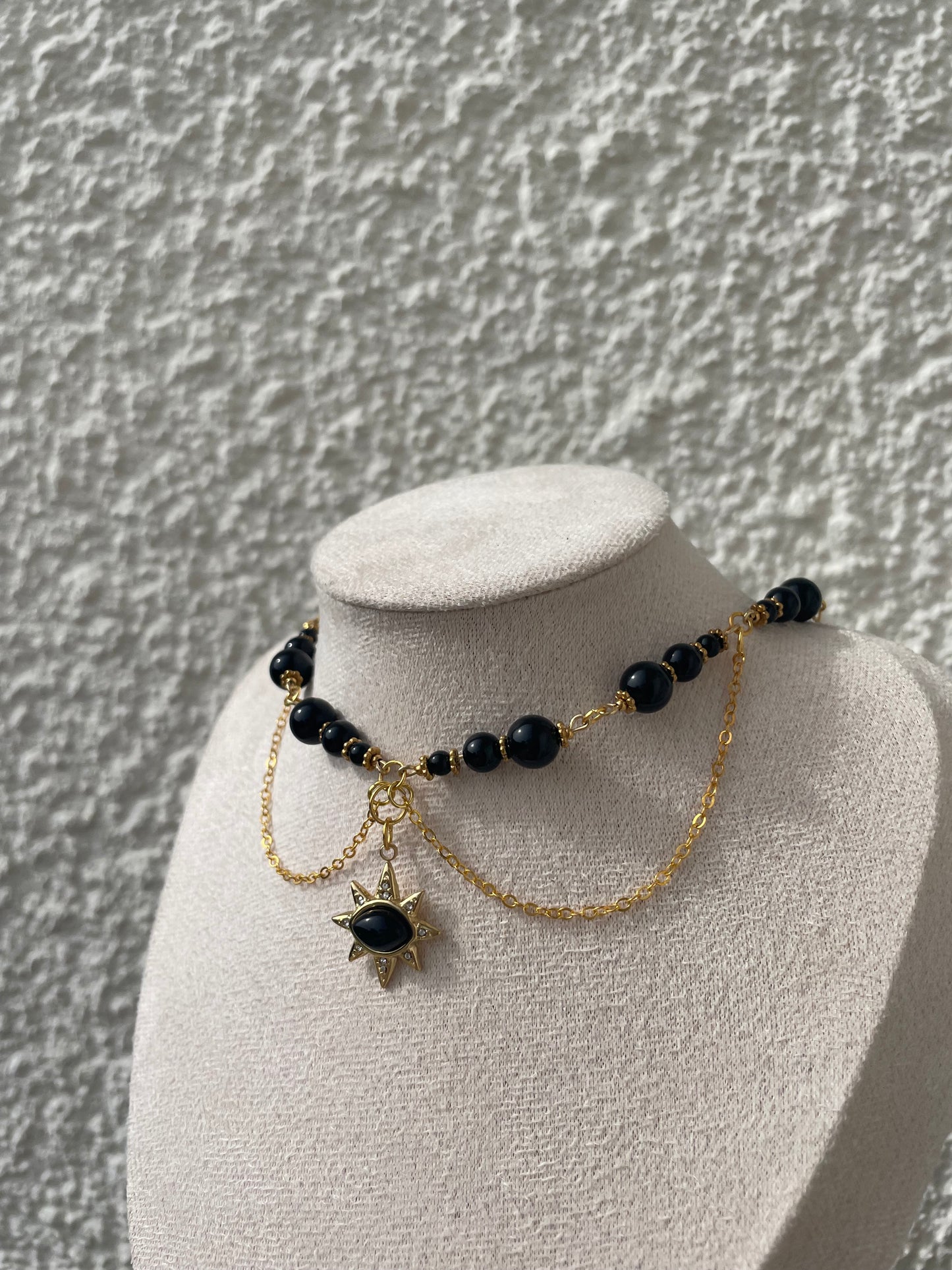 Collier « Soleil Noir » Onyx noir