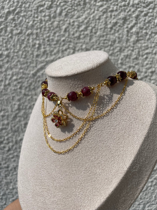 Collier « Rubélia » Grenat Rouge