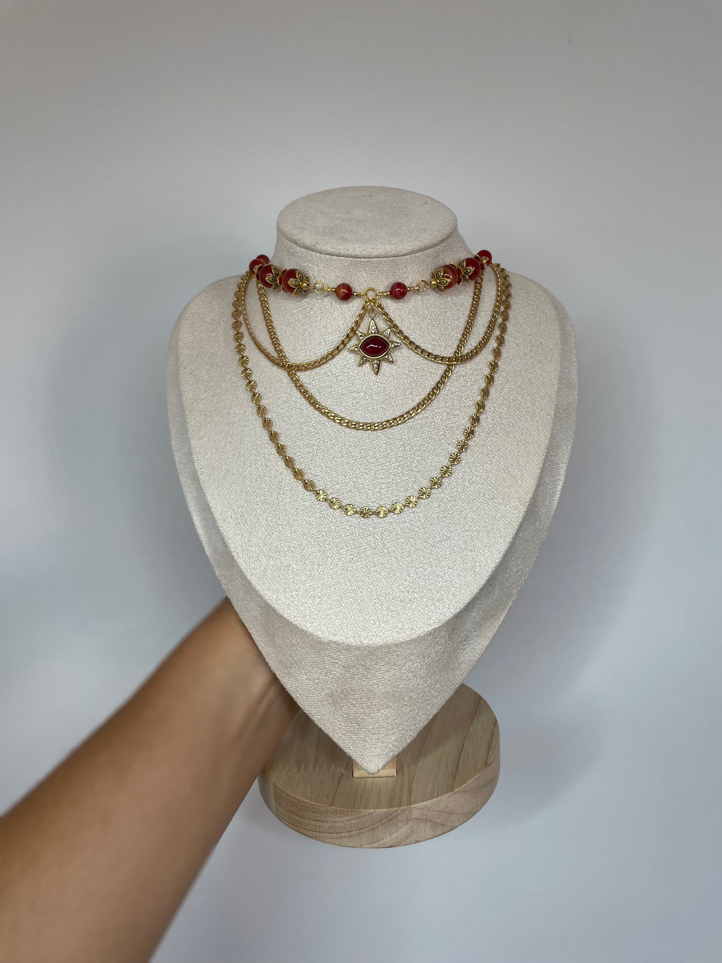 Collier « Râ » - Cornaline rouge
