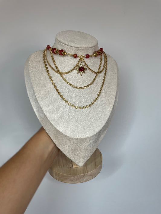 Collier « Râ » - Cornaline rouge