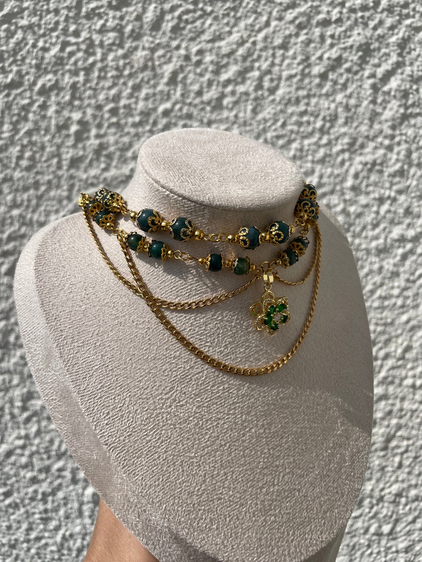 Collier « Émérande » Agate Mousse