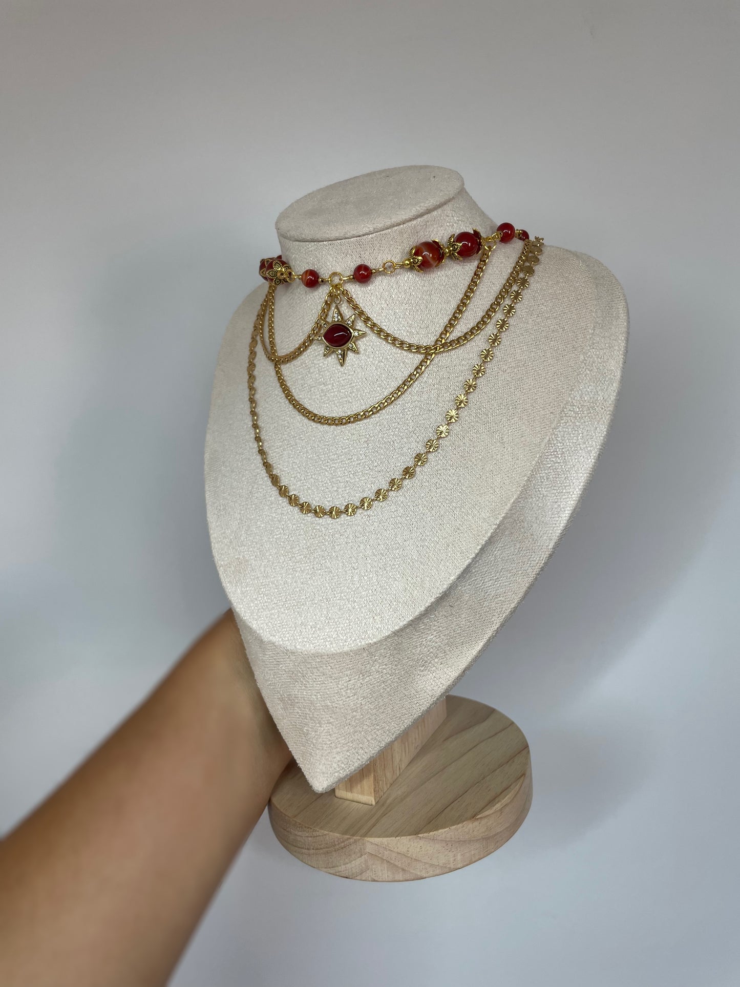 Collier « Râ » - Cornaline rouge