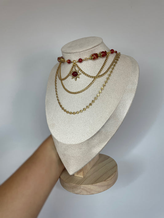 Collier « Râ » - Cornaline rouge