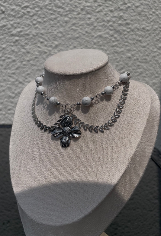 Parure « Neige Sacrée » Howlite Blanche