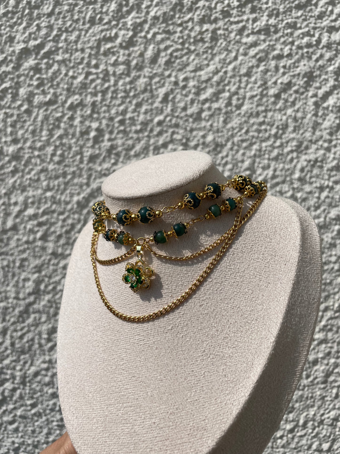 Collier « Émérande » Agate Mousse