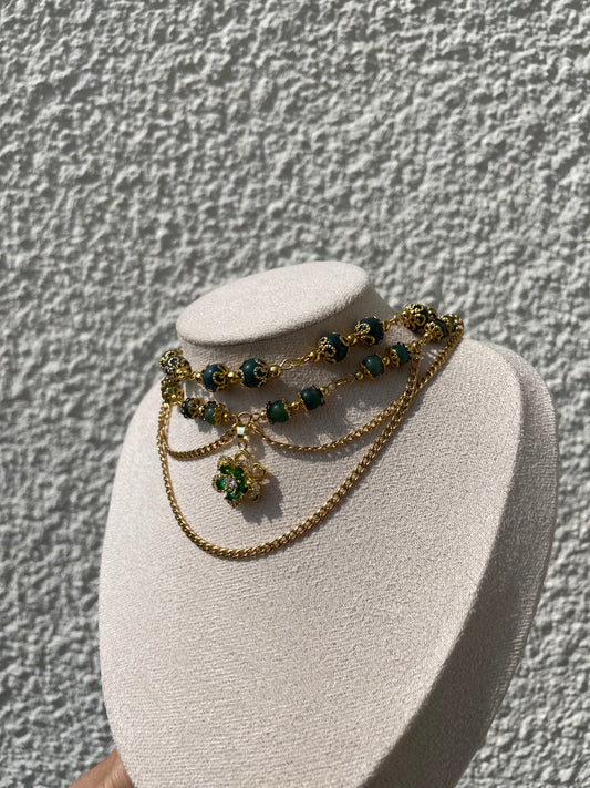 Collier « Émérande » Agate Mousse
