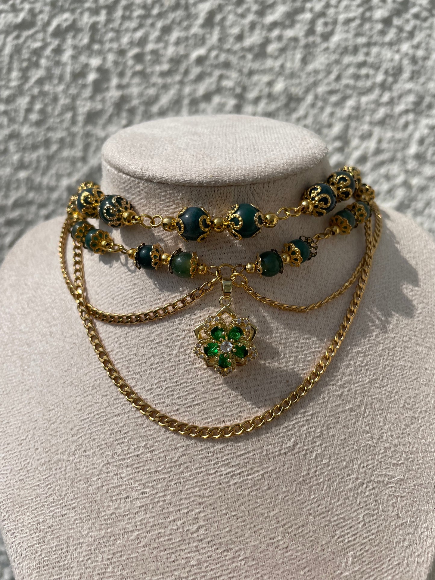 Collier « Émérande » Agate Mousse