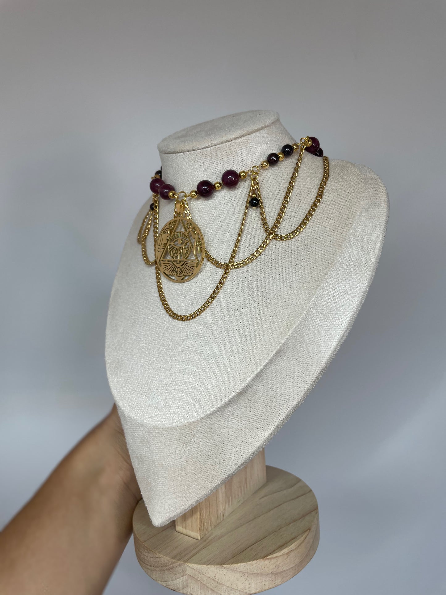 Collier « Isis » - Grenat rouge