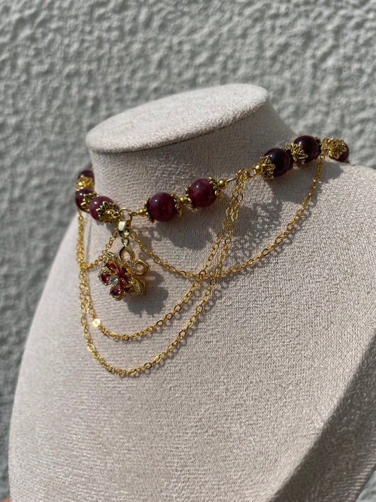 Collier « Rubélia » Grenat Rouge