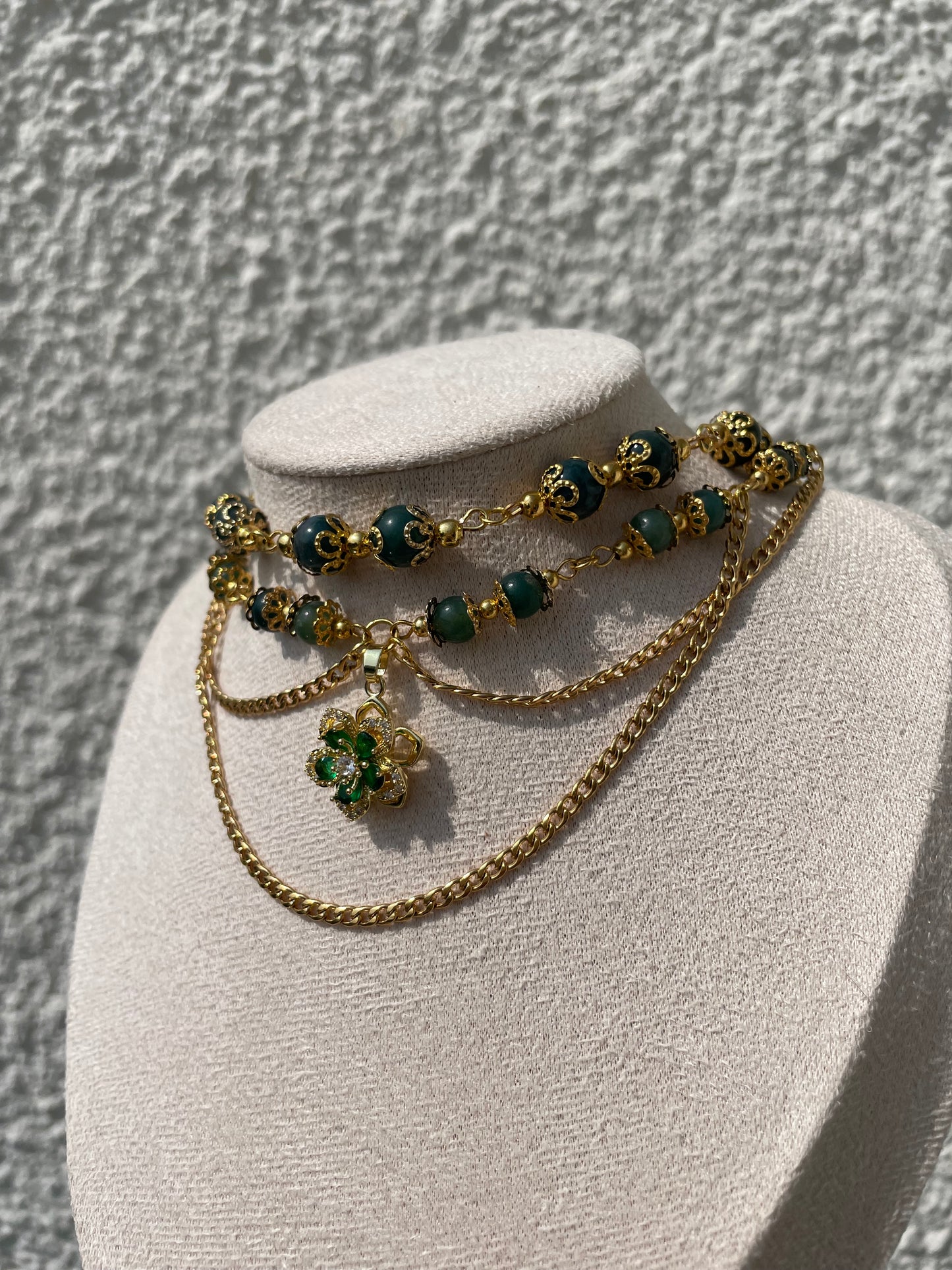 Collier « Émérande » Agate Mousse