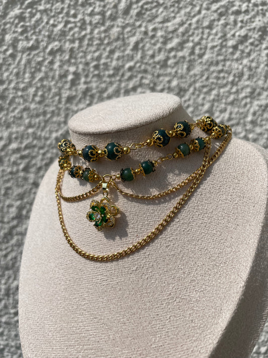 Collier « Émérande » Agate Mousse