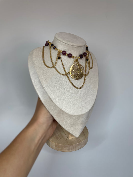 Collier « Isis » - Grenat rouge