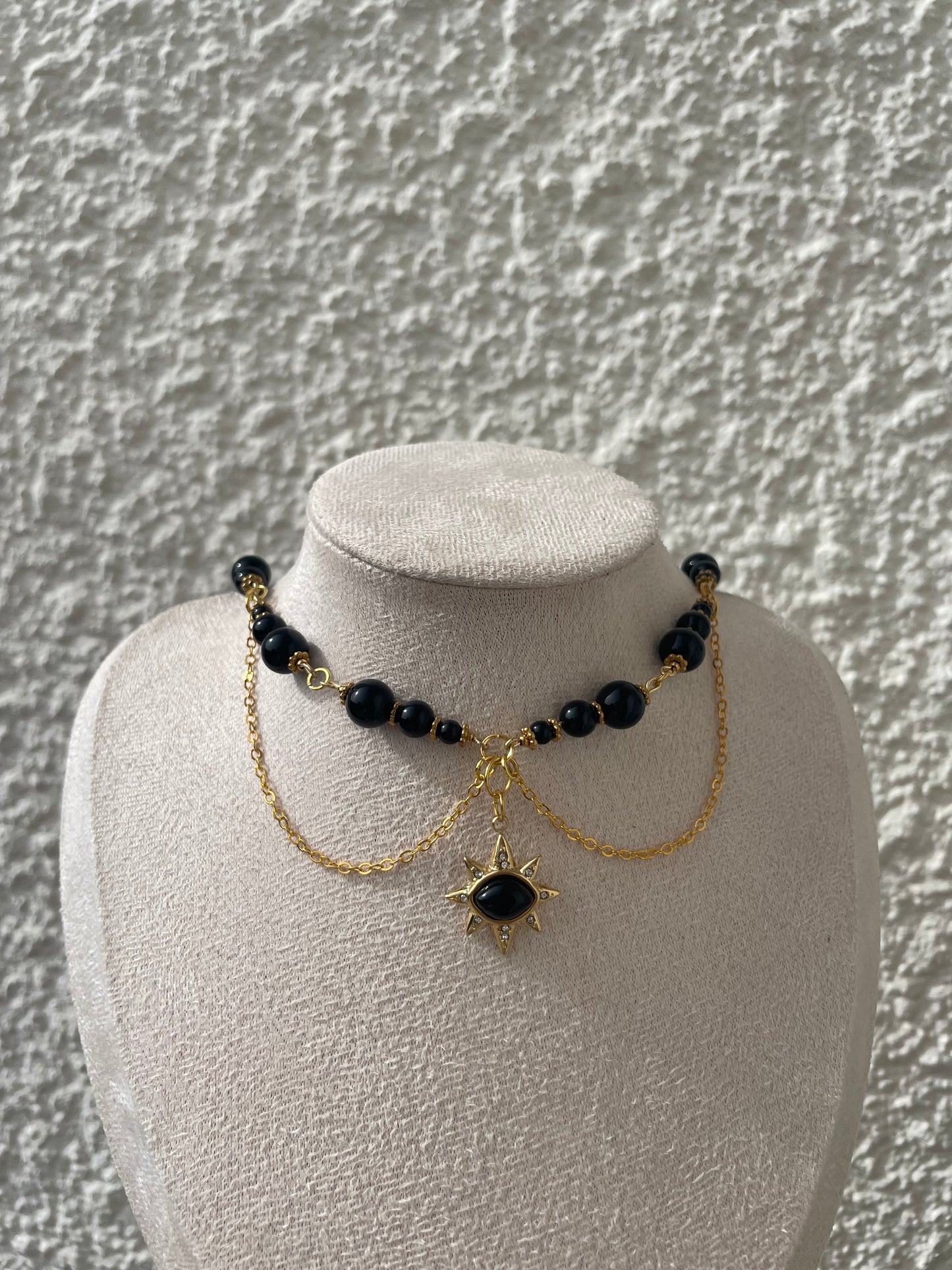 Collier « Soleil Noir » Onyx noir