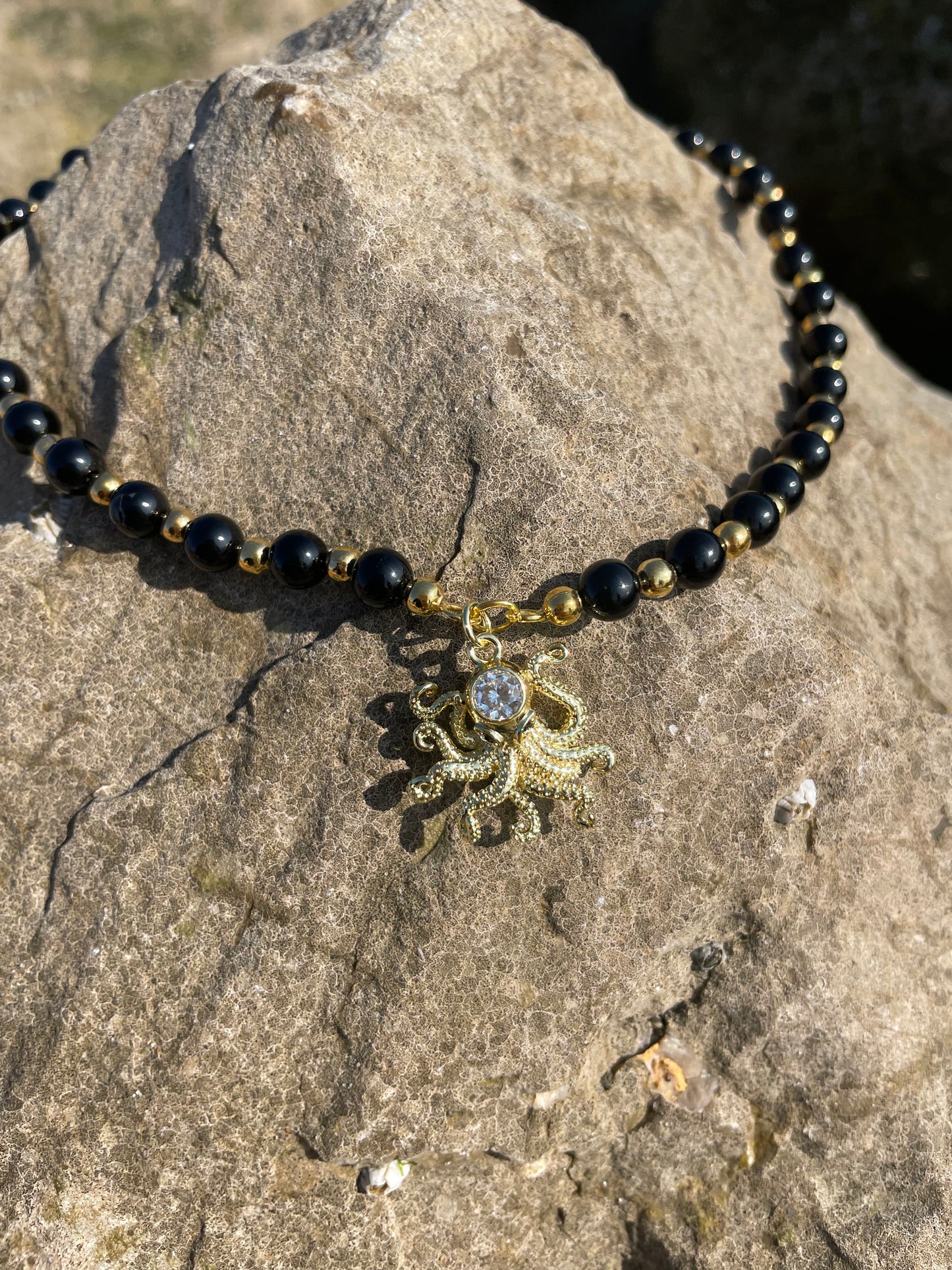 Collier "Octavia" - Onyx noir